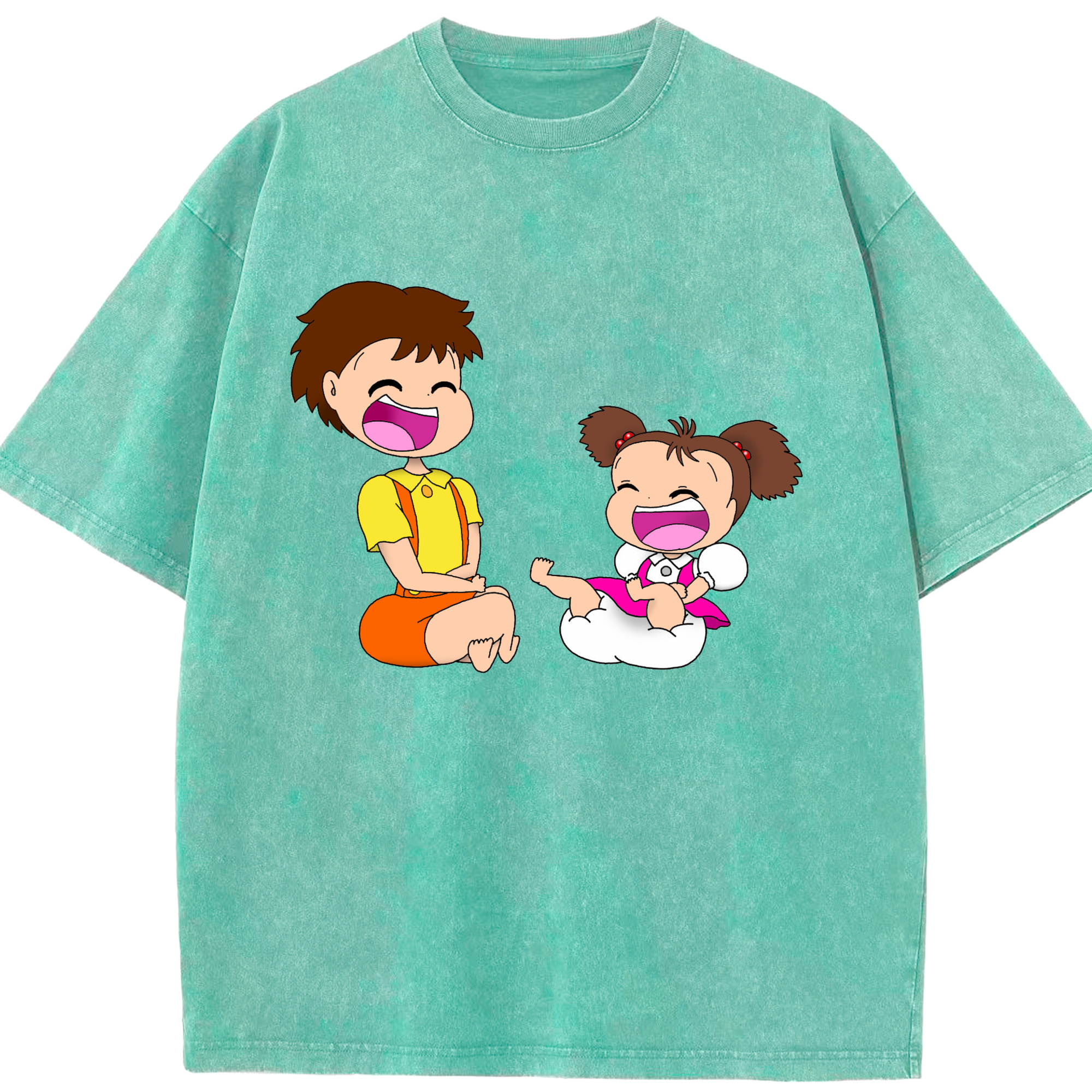 （画像用） となりのトトロ 草壁メイ 草壁サツキ My Neighbor Totoro Satsuki Kusakabe Mei Kusakabe 綿100% ヴィンテージ風 半袖Tシャツ（フロントプリント）